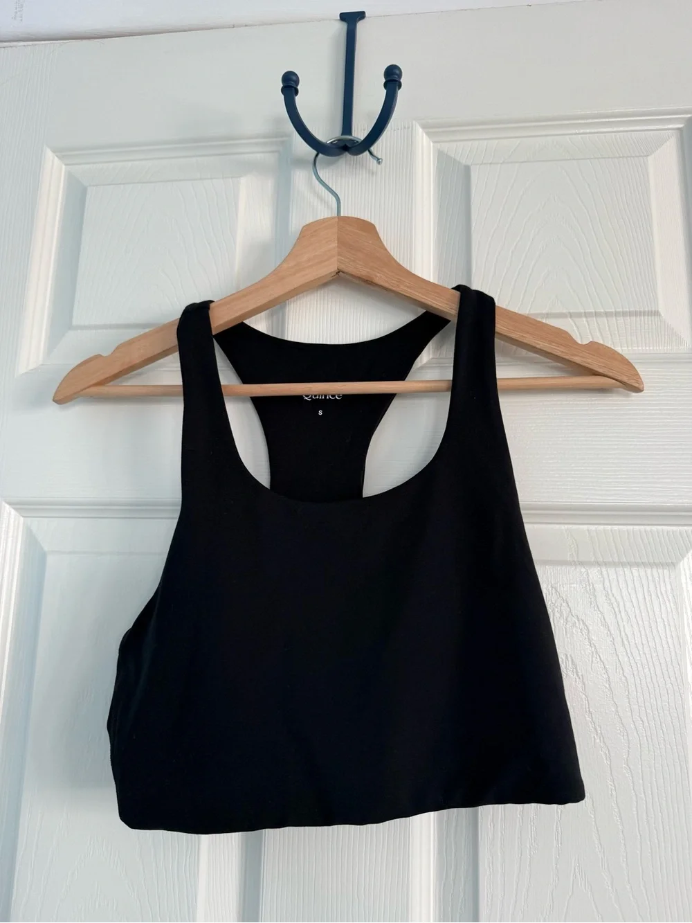 Quince Black Ultra-Form Scoop Neck Longline Bra NEW Small S